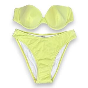 Vintage deadstock neon strapless bikini